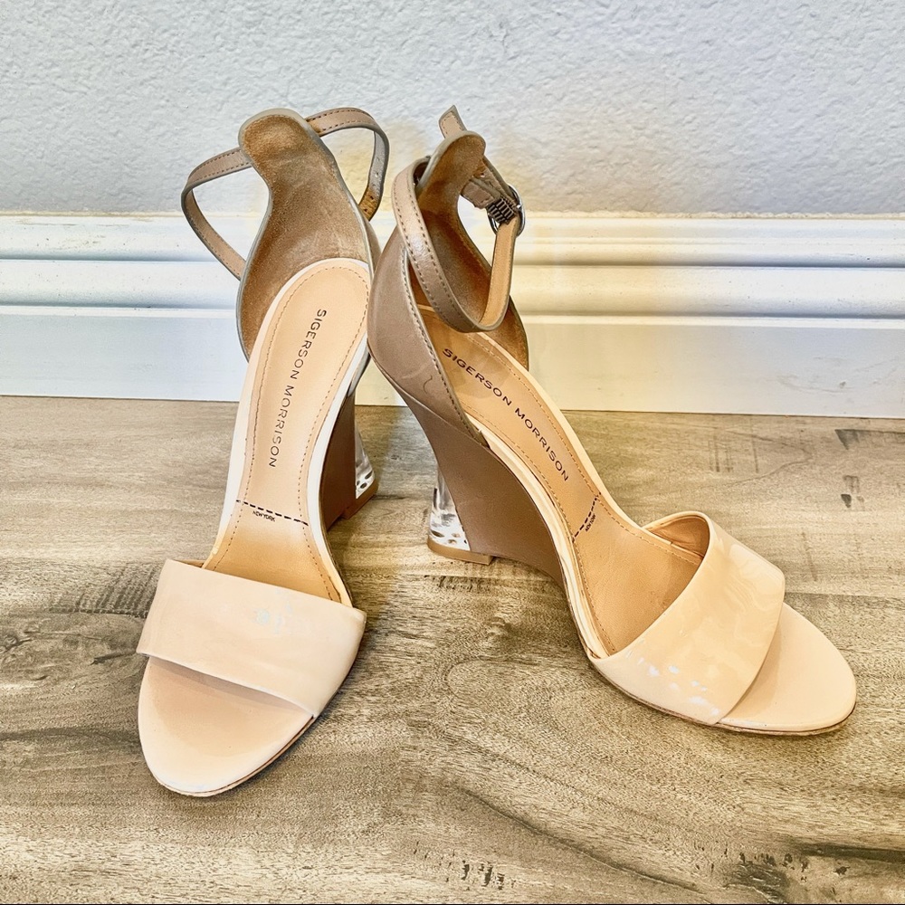 SIGERSON MORRISON DALI COLOR BLOCK WEDGE SANDALS
